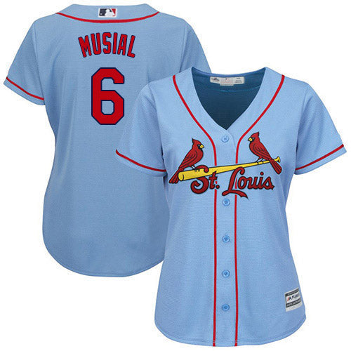 Women's St. Louis Cardinals Stan Musial Replica Alternate Jersey - Light Blue